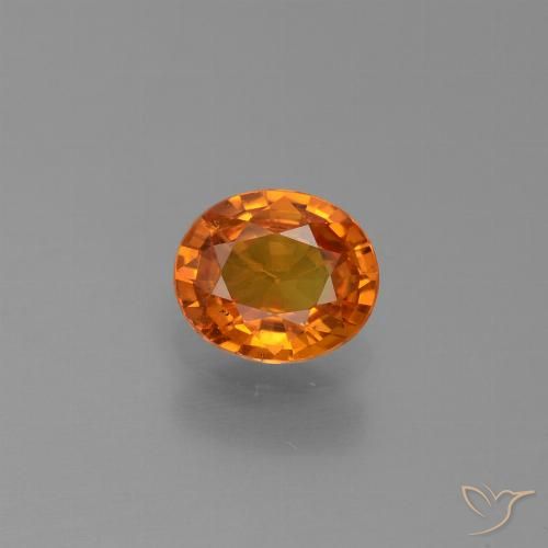 0.74ct 天然 ディープオレンジ サファイア, 楕円形, VS