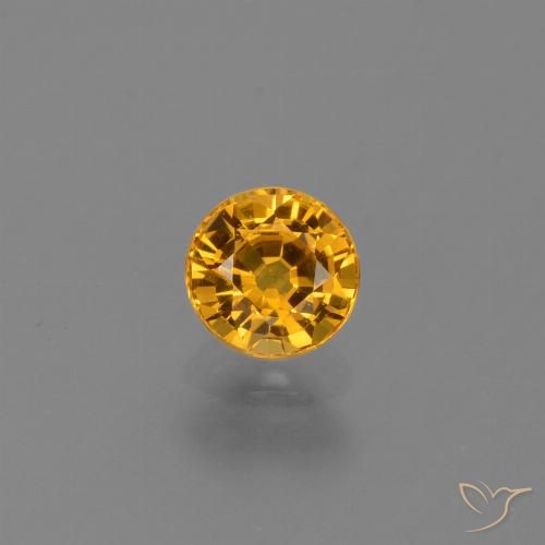0.74ct 天然 濃いゴールデンオレンジ サファイア, ラウンド, VVS-VS, Photo A