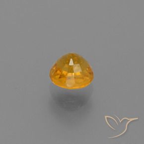 0.84カラットの天然濃いオレンジゴールドサファイア、ラウンド、VS