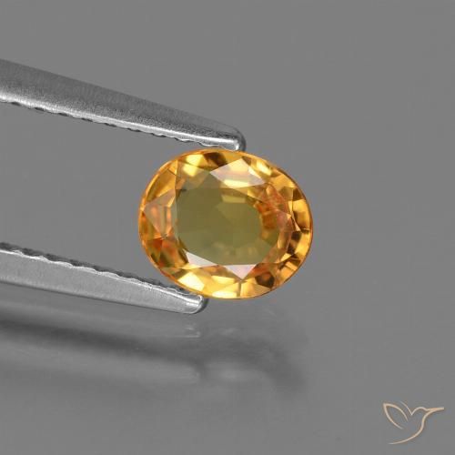 0.73ct 天然 ダークオレンジゴールド サファイア, 楕円形, VS