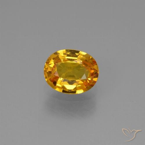 0.78ct 天然 ダークオレンジゴールド サファイア, 楕円形, VS