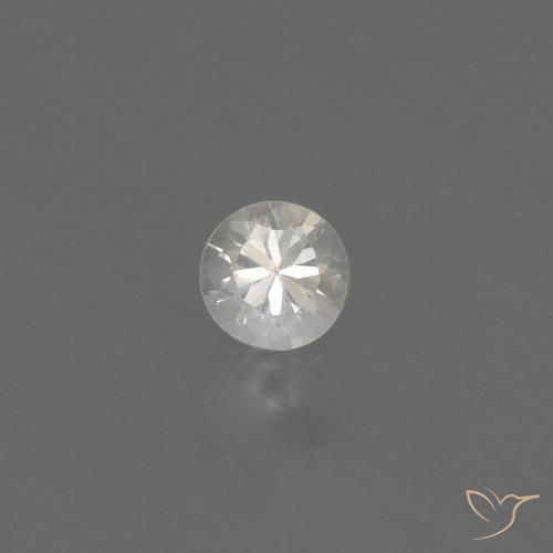 0.40ct 天然 ホワイト サファイア, ラウンド, VVS-VS