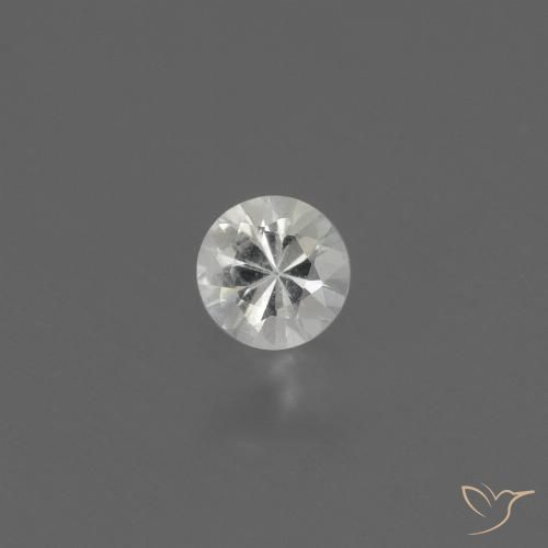 0.35ct 天然 ホワイト サファイア, ラウンド, VS, Photo A