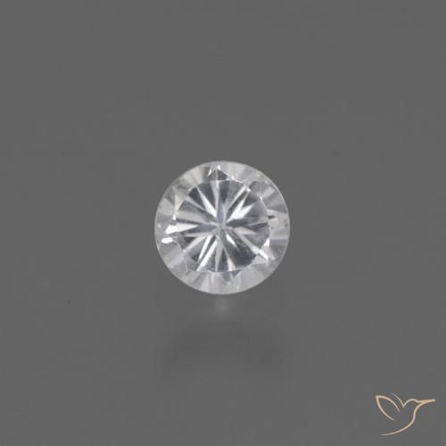 0.41ct 天然 ホワイト サファイア, ラウンド, VS