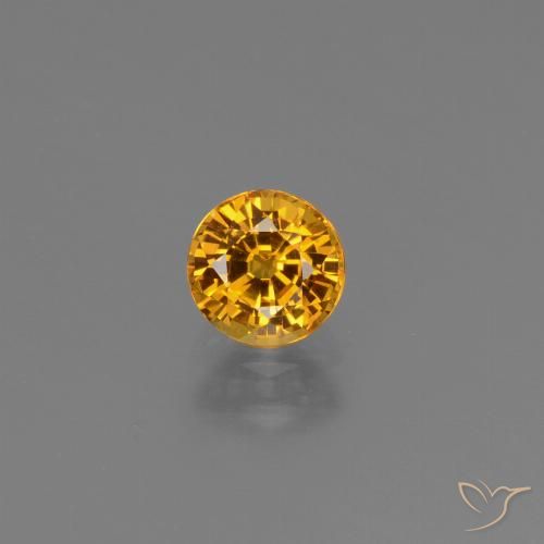 0.74ct 天然 ダークオレンジゴールド サファイア, ラウンド, VS