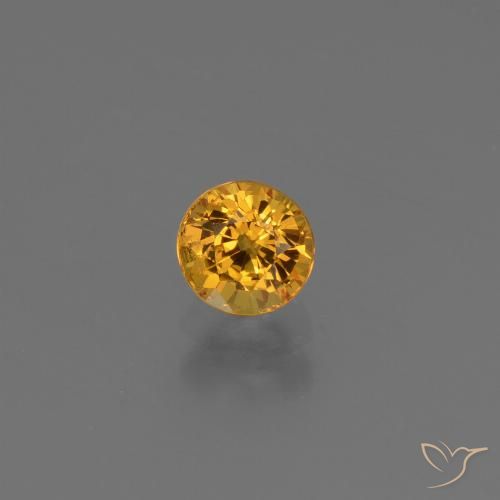 0.70ct 天然 ダークオレンジゴールド サファイア, ラウンド, VS