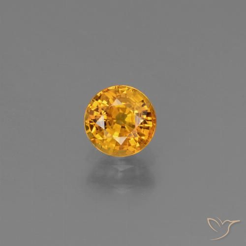 0.77ct 天然 ダークオレンジゴールド サファイア, ラウンド, VS