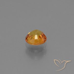 0.77カラットの天然ダークオレンジゴールドサファイア、ラウンド、VS