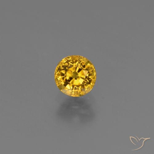 0.65ct 天然 ゴールド サファイア, ラウンド, VVS-VS