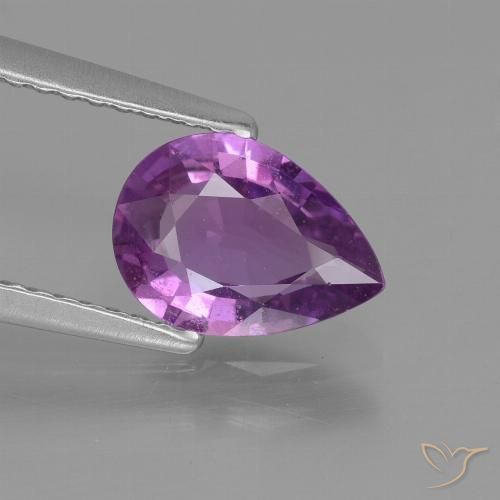 1.42 ct ルース バイオレット サファイア、8.8 x 6.3 mm ペアカット、タンザニア産, Photo A