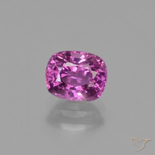 1.34ct 天然 濃いピンクがかった紫 サファイア, クッション, VS