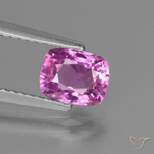 1.22ct 天然 濃いピンクがかった紫 サファイア, クッション, VS