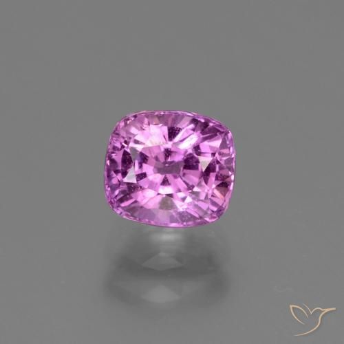 1.14カラットの天然ピンクがかった紫サファイア、クッションカット、VS-SI