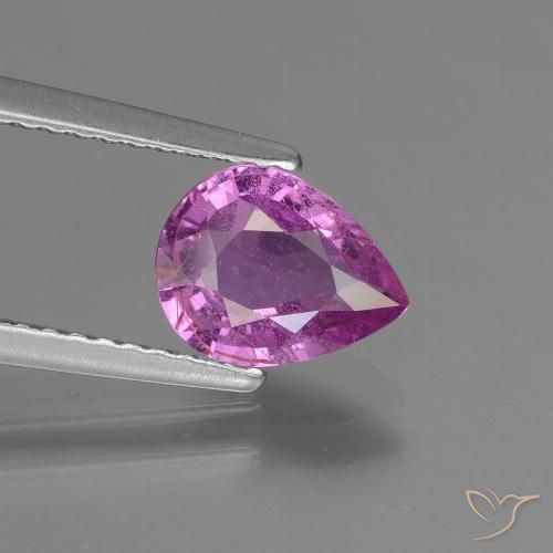 1.32ct 天然 ミディアムパープル サファイア, 洋梨の形, VS-SI