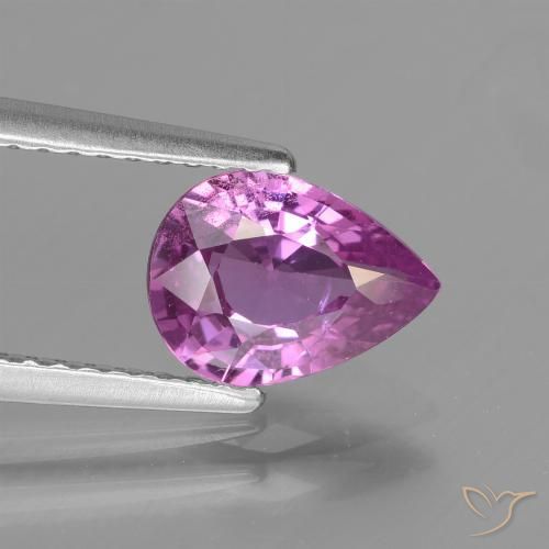 1.48ct 天然 濃いピンクがかった紫 サファイア, 洋梨の形, VS