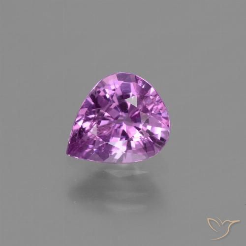 1.07ct 天然 ミディアムダークパープル サファイア, 洋梨の形, VS-SI