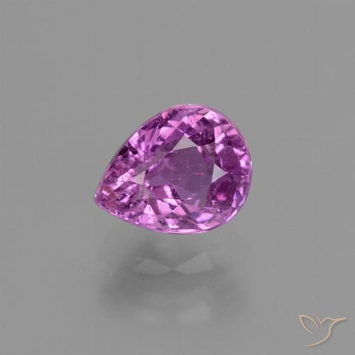 1.33ct 天然 ミディアムパープル サファイア, 洋梨の形, VS-SI