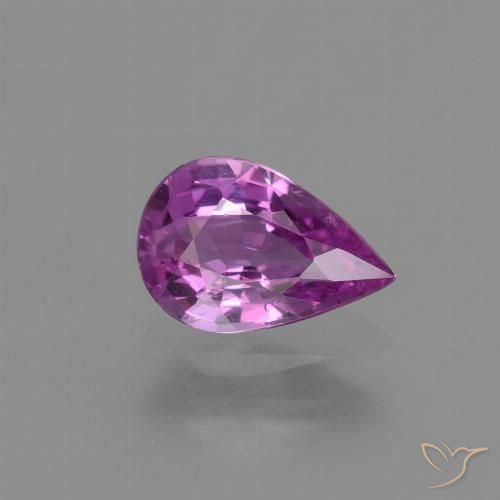 1.23ct 天然 濃いピンクがかった紫 サファイア, 洋梨の形, VVS-VS