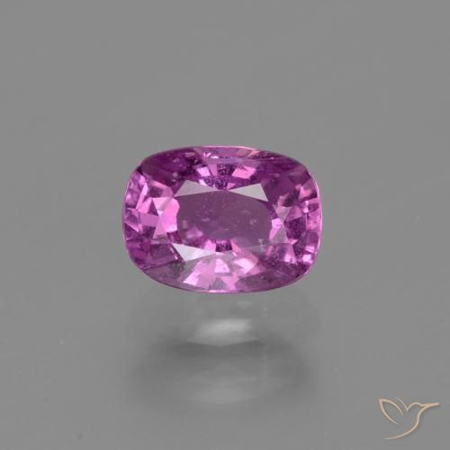 1.38ct 天然 ミディアムダークパープル サファイア, クッション, VS