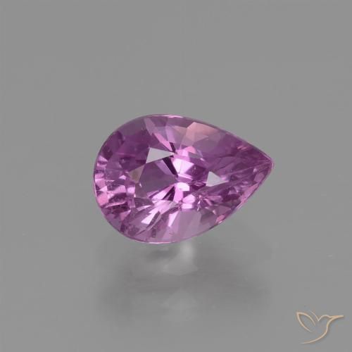 1.10ct 天然 濃いピンクがかった紫 サファイア, 洋梨の形, VS