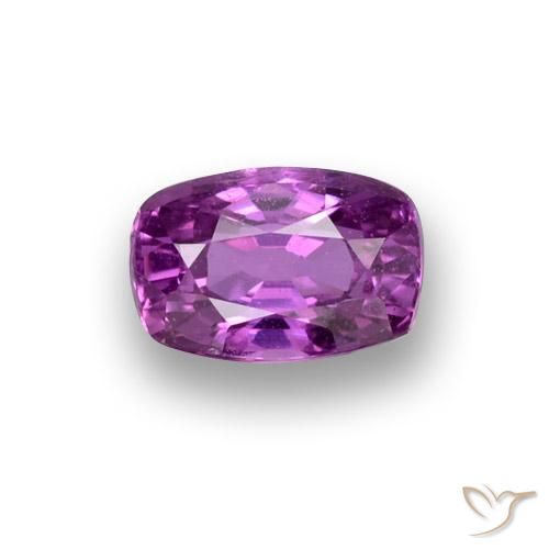 0.91ct 天然 ミディアムダークパープル サファイア, クッション, VS