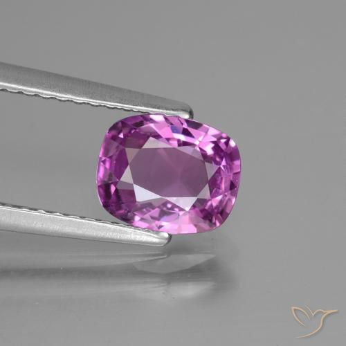1.45ct 天然 濃いピンクがかった紫 サファイア, クッション, VS