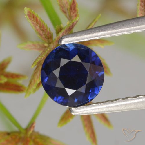 0.66ct 天然 ダークブルー サファイア, ラウンド, VS