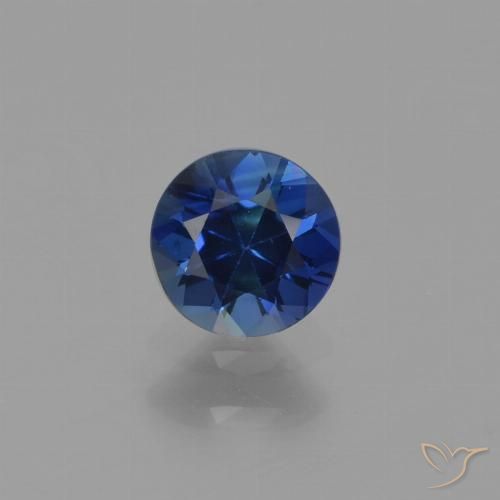 0.56ct 天然 ネイビーブルー サファイア, ラウンド, VS