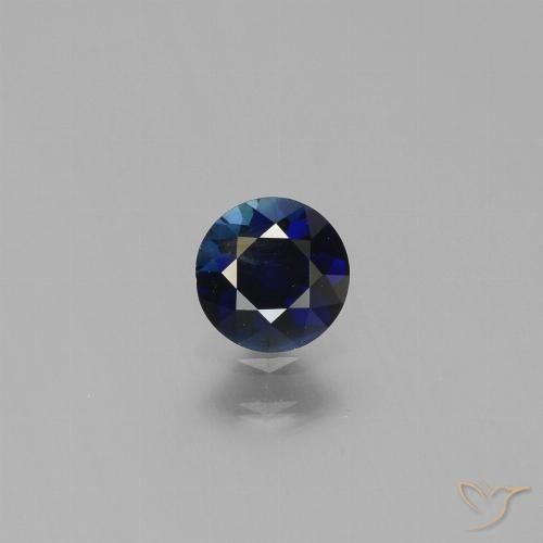 0.52ct 天然 ディープブルー サファイア, ラウンド, VS