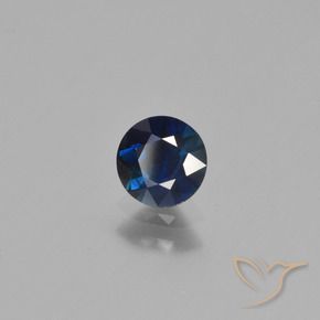0.65カラットの天然ダークブルーサファイア、ラウンド、VS