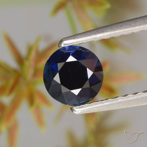 0.59ct 天然 ディープブルー サファイア, ラウンド, VVS