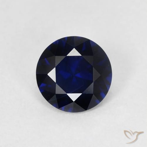 0.75ct 天然 トワイライトブルー サファイア, ラウンド, VVS-VS
