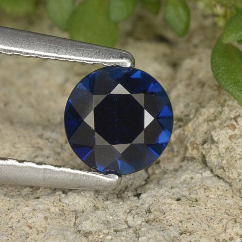 0.63ct 天然 ディープブルー サファイア, ラウンド, VVS