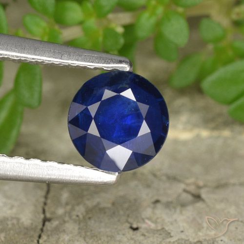 0.55ct 天然 ディープブルー サファイア, ラウンド, VS