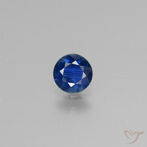 0.52ct 天然 ネイビーブルー サファイア, ラウンド, VS