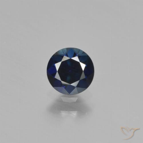 0.55ct 天然 トワイライトブルー サファイア, ラウンド, VVS-VS