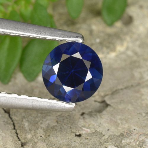 0.58ct 天然 トワイライトブルー サファイア, ラウンド, VVS-VS