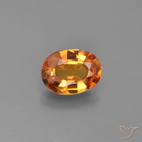 1.15ct 天然 ディープオレンジ サファイア, 楕円形, VS, Photo A