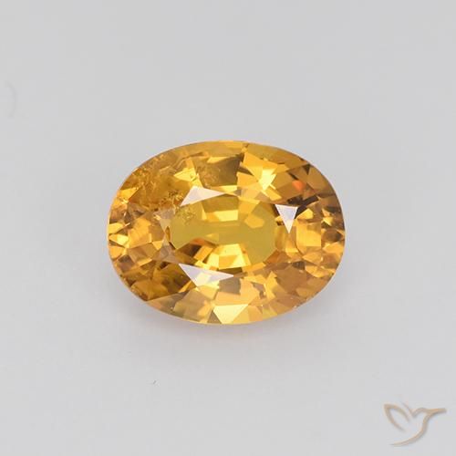1.53ct 天然 ダークオレンジゴールド サファイア, 楕円形, VS