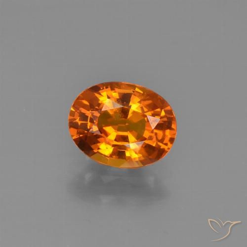 1.69ct 天然 ミディアムダークオレンジ サファイア, 楕円形, VS-SI