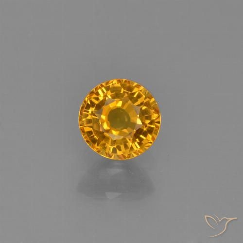 0.59ct 天然 ダークオレンジゴールド サファイア, ラウンド, VVS