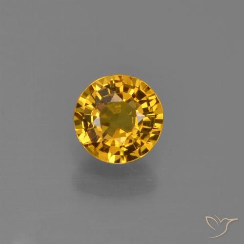 0.76ct 天然 アプリコットオレンジ サファイア, ラウンド, VVS