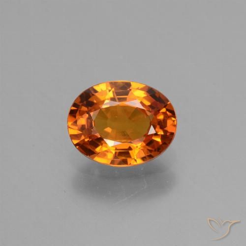 1.61ct 天然 ディープオレンジ サファイア, 楕円形, VS