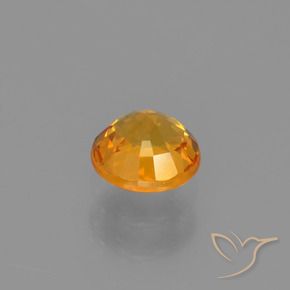 0.63カラットの天然アプリコットオレンジサファイア、ラウンド、VVS-VS