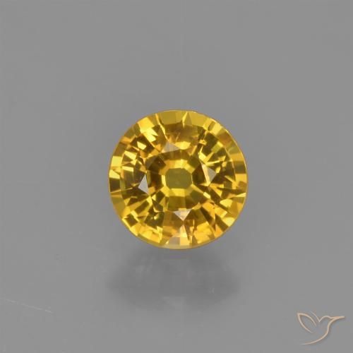 0.67ct 天然 ゴールド サファイア, ラウンド, VVS-VS