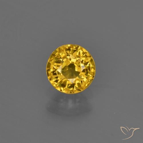 0.67ct 天然 ゴールド サファイア, ラウンド, VVS