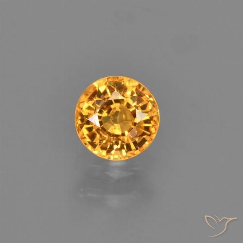 0.75ct 天然 ゴールド サファイア, ラウンド, VVS