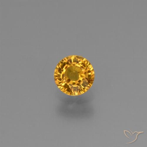 0.61ct 天然 オレンジゴールド サファイア, ラウンド, VVS-VS
