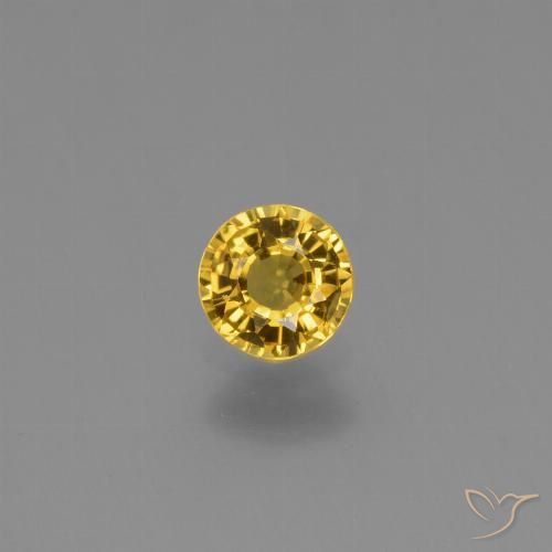 0.65ct 天然 ゴールド サファイア, ラウンド, VVS-VS