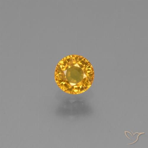 0.62ct 天然 ダークゴールデン サファイア, ラウンド, VVS